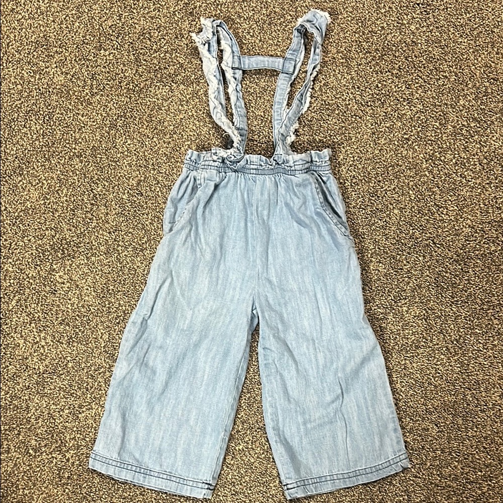 Ruffle Butts Toddler Light Blue soft Overalls